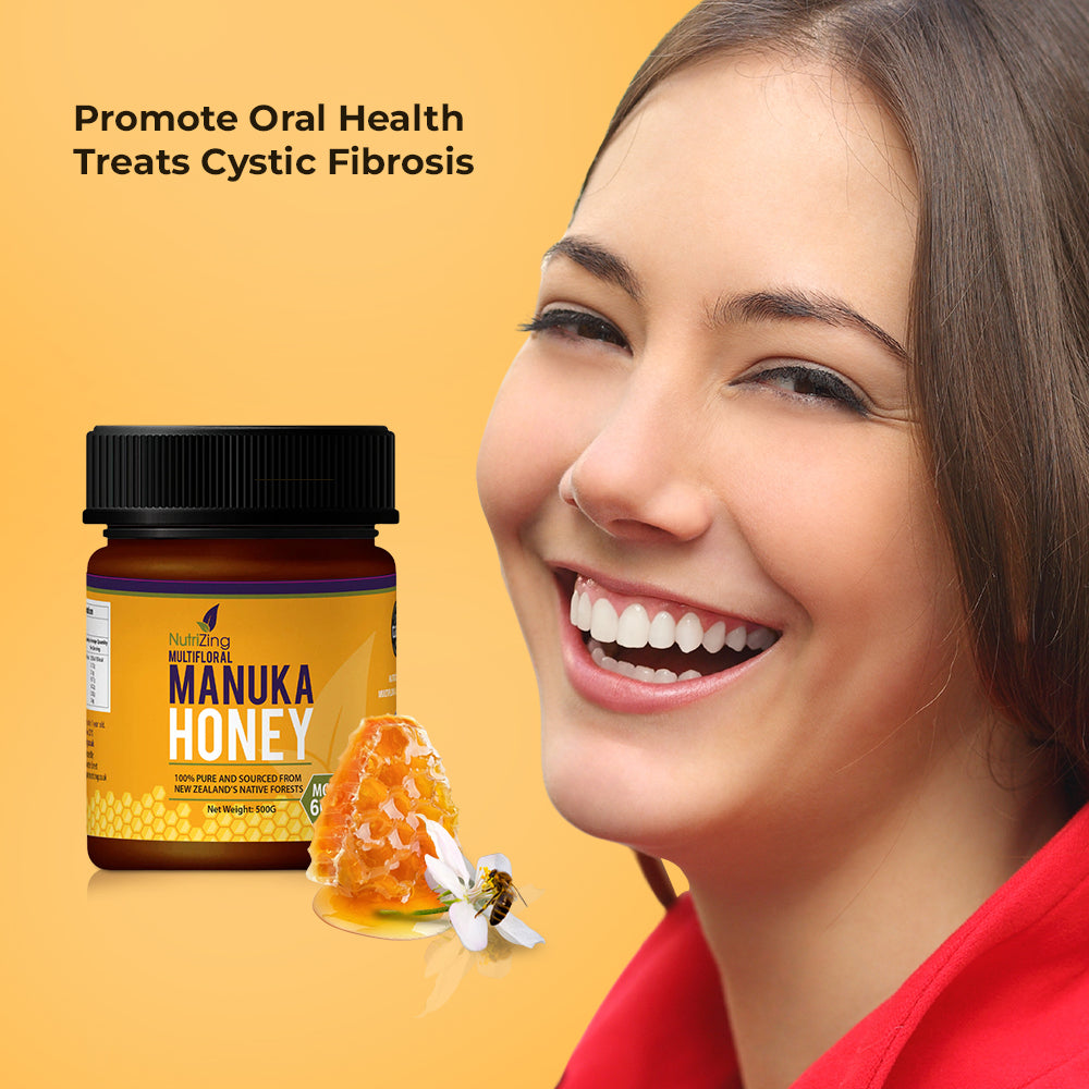 Manuka Honey MGO 60+ From New Zealand | 500g | 100% Pure, Thick & Creamy | Made in UK by NutriZing